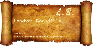 Lendvai Borbála névjegykártya